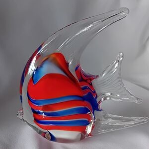 Colorful Handmade Glass Fish Figurine Paperweight